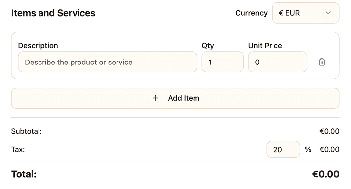 Invoice design & creation