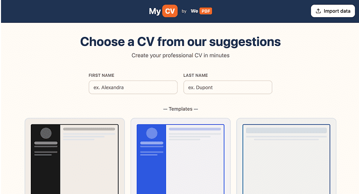 CV / Resume builder